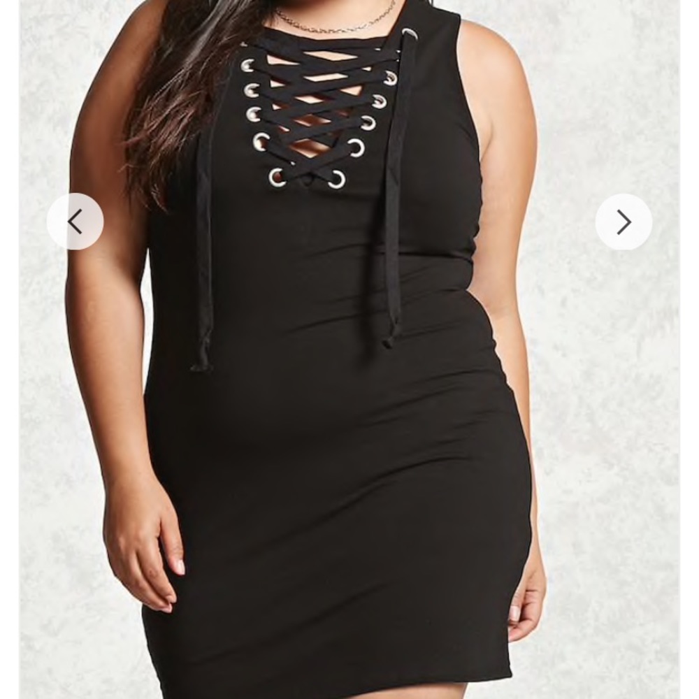Plus lace up dress super stretchy 2X new